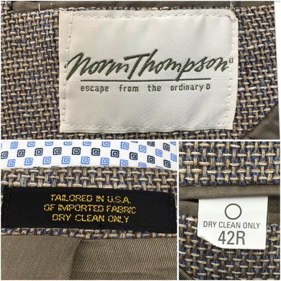 Norm Thompson Mens Blazer Sport Coat Casual Jacket Size 42R Vintage‎ Silk Suit - Picture 9 of 14